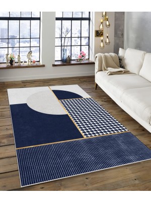 Dijidekor Shine M(164) Lacivert Saçaksız Mutfak Koridor Yolluk Salon Yatak Odası Halısı