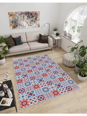 Dijidekor Shine M(291) Mavi Saçaksız Mutfak Koridor Yolluk Salon Yatak Odası Halısı