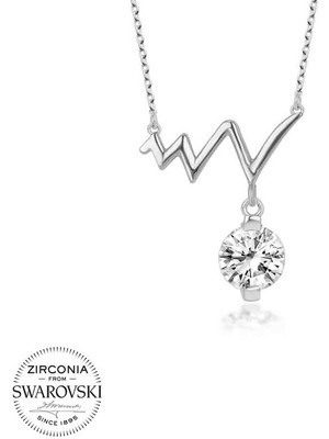 Fumeyabi Swarovski Taşlı Gümüş Ritim Bayan Kolye