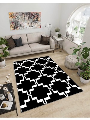 Dijidekor Shine M(175) Siyah Saçaksız Mutfak Koridor Yolluk Salon Yatak Odası Halısı