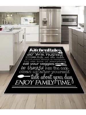 Dijidekor Shine M(259) Siyah Saçaksız Mutfak Koridor Yolluk Salon Yatak Odası Halısı