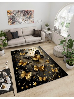 Dijidekor Shine M(281) Siyah Saçaksız Mutfak Koridor Yolluk Salon Yatak Odası Halısı