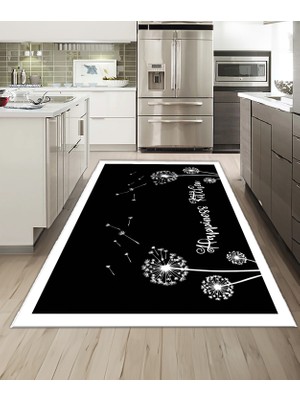 Dijidekor Shine M(260) Siyah Saçaksız Mutfak Koridor Yolluk Salon Yatak Odası Halısı