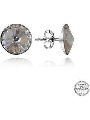 Fumeyabi Swarovski Crystal Taşlı Gümüş Çivili Kadın Küpe