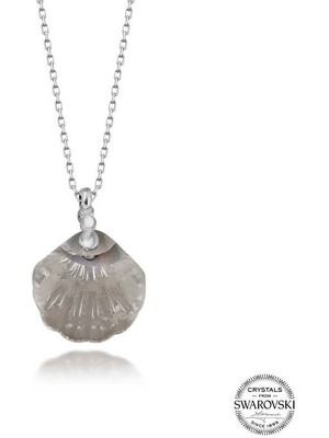 Fumeyabi Swarovski Crystal Taşlı Deniz Kabuğu Gümüş Kadın Kolye
