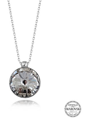 Fumeyabi Swarovski Crystal Taşlı Çerçeveli Gümüş Kadın Kolye
