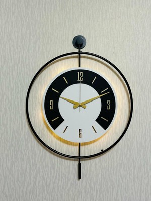 PremiumPort 50X70 cm Metal ve Ahşap Tasarımlı Modern Duvar Saati