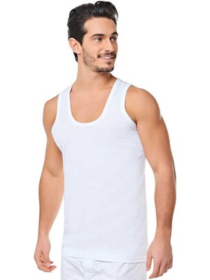 Tutku Seher Yıldız Erkek Beyaz 6'lı Paket Klasik Penye Atlet ELF568S0001CCM6 ( Yıldızı)-Beyaz-3xl