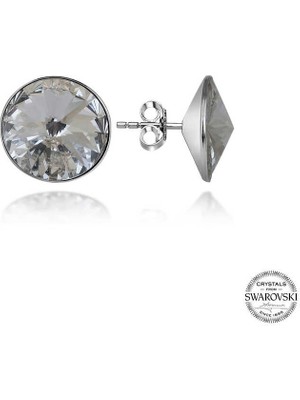Fumeyabi Swarovski Crystal Taşlı Gümüş Çivili Kadın Küpe