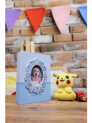 Angelphoto  10X15CM 100’LÜK Pencereli Bebek Fotoğraf Albümü Mavi