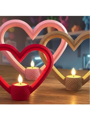 3D Boyuthane Kalp Işığı – Dekoratif Mumluk