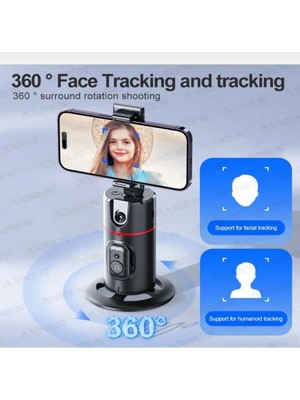 Angelphoto  P02 Profesyonel 360 Derece Gimbal Öz Çekim Telefon Sabitleyici Video Çekimi Siyah
