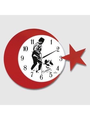 PremiumPort Modern Ay Yıldız Duvar Saati, Şık ve Zarif Tasarımyla Evinize Şıklık Katıyor