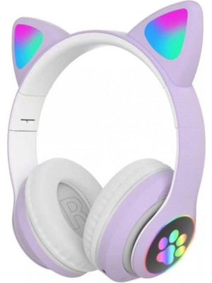 Angelphoto  Lila Bluetoothlu Işıklı Oyuncu Kulaklığı Eba Uzaktan Eğitim Çocuk Renkli Kulaklık 28