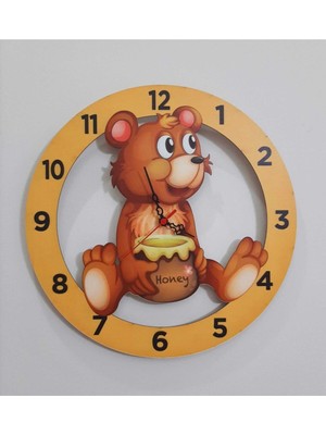 PremiumPort Renkli Eğlenceli Lazer Kesim Çocuk Odası Duvar Saati 40X40 cm