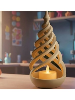 3D Boyuthane Sarmal Işık – Dekoratif Mumluk