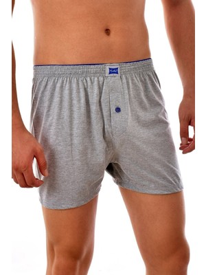 Tutku Düğmeli Paçalı Gri Boxer Külot Erkekler İçin Çok Renkli 6'lı Paket