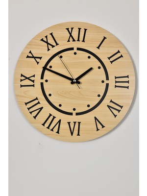 PremiumPort Şık Modern Ahşap Duvar Saati, Sessiz Akar, Dekoratif ve Zarif Tasarım