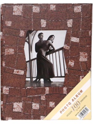 Angelphoto  15X21CM 100'LÜK Ofset Baskılı-Desenli Fotoğraf Albümü(Kahverengi)