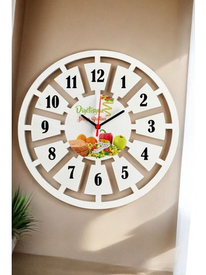 PremiumPort Sağlıklı Yaşam Temalı 40CM Duvar Saati, Şık ve Fonksiyonel Tasarım