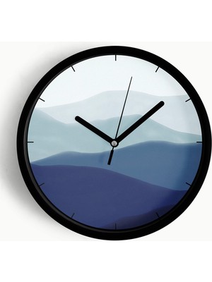 PremiumPort Bohem Modern Duvar Saati, 25CM, Siyah Kasa, Cam Önü, Sessiz Mekanizma