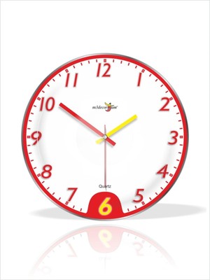 PremiumPort Bombe Camlı Büyük Duvar Saati, Şık ve Sessiz Tasarım