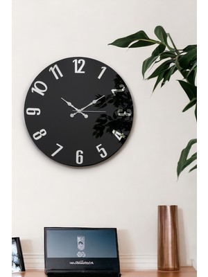 PremiumPort 46 cm Büyük, Şık Pleksi Rakam Duvar Saati, Modern Dekoratif Tasarım
