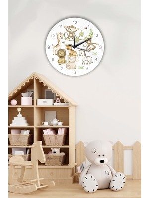 PremiumPort Renkli Çocuk Odası Duvar Saati 40X40CM, Eğlenceli ve Şık Tasarım