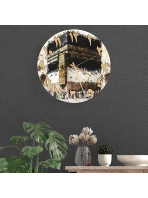 PremiumPort Şık 36X36 cm Cam Duvar Saati, Modern Salon Dekoru