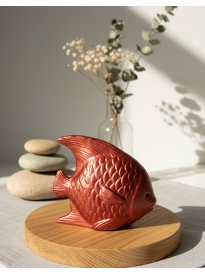 Silver El Yapımı Taş Tozu Dekoratif Balık Şeklinde Biblo ve Masa Süsü