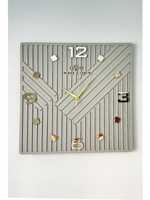 PremiumPort Şık Kare Desenli 50X50CM Sessiz Mekanizmalı Duvar Saati