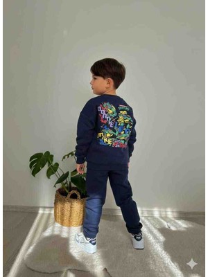 Jeliboom Disney Baskılı Erkek Çocuk 3 Ip  Şardonlu Kişlik Eşofman Takımı