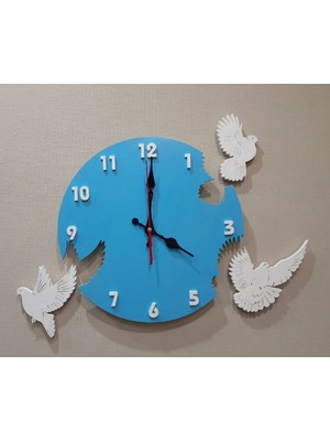 PremiumPort Şık Güvercin Temalı Modern Duvar Saati, Zarif ve Fonksiyonel Tasarım