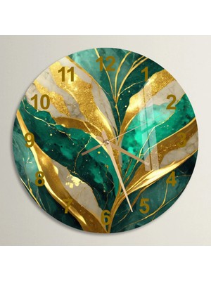 PremiumPort Şık Cam Duvar Saati 36X36 Cm, Modern Salon Dekorasyonu Için