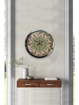 PremiumPort 40 cm Krom Metal Modern Duvar Saati, Şık ve Dayanıklı Tasarım