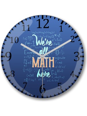 PremiumPort Matematik Temalı Duvar Saati, Şık ve Modern Tasarım, Gerçek Cam