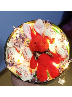 Ceku Home Tasarım Çikolatalı Tavşanlı Işıklı Hediye Kutusu