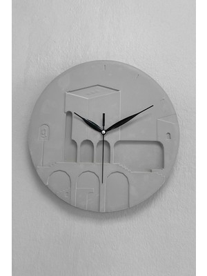 PremiumPort Modern Gri Renkli Yuvarlak Duvar Saati, Şık ve Fonksiyonel Tasarım