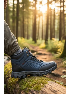 Enoch Erkek Siyah Waterproof Kürklü Outdoor Trekking ve Kışlık Bot