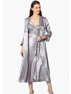 Pierre Cardin 6'lı Uzun Gecelik Sabahlık Set 6025 Royal Renk