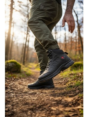 Enoch Erkek Siyah Büyük Numara Waterproof Yüksek Bilekli Outdoor Trekking ve Doğa Botu