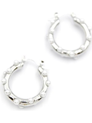 Vexor Incili Halka Küpe - Gümüş