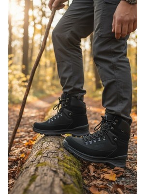 Enoch Erkek Siyah Waterproof Yüksek Bilekli Outdoor Trekking ve Dağcı Botu