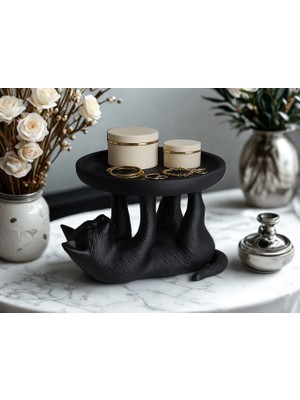 İkizler Ikizler Yüzük Takı Standı-Kedi Şeklinde