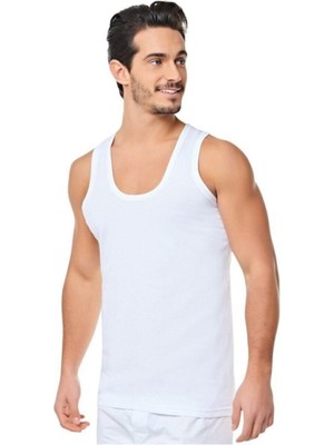 Tutku Seher Yıldız Erkek Seher Klasik %100 Pamuk 6'lı Penye Atlet Beyaz Rahat Kesim