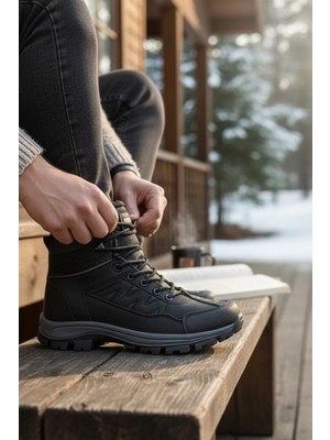 Enoch Erkek Kürklü Içi Yünlü Su Geçirmez Outdoor Trekking ve Kışlık Bot