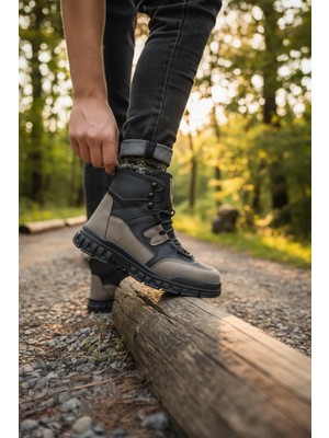 Enoch Erkek Kum Siyah Waterproof Yüksek Bilekli Outdoor Trekking ve Doğa Botu