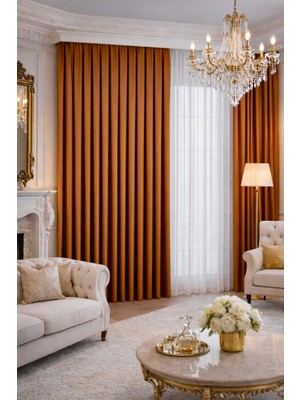 Quba Deco Premium Mikro Saten Blackout Fon Perde Salon Oturma Odası Yatak Odası Çocuk Odası