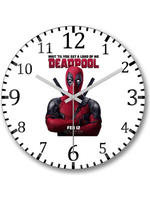 PremiumPort Deadpool Temalı Şık Duvar Saati, Modern ve Zarif Tasarım