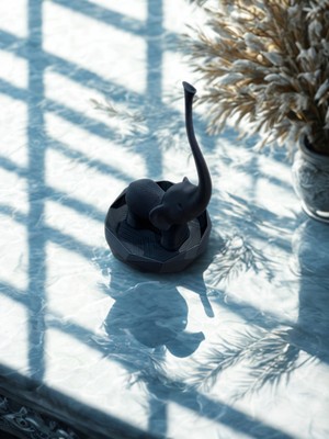 İkizler Ikizler Ikizler 2 Adet Modern Yüzük Tutucu - Fil Şeklinde